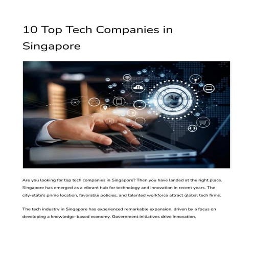 10 Top Tech Companies in Singapore