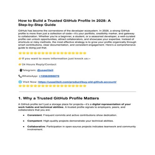 15 Smart Strategies to Make Your GitHub Profile Stand Out in 2026 | PDF