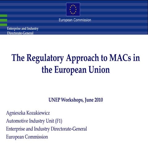 The Regulatory Approach to MACs | PPT | Automotive