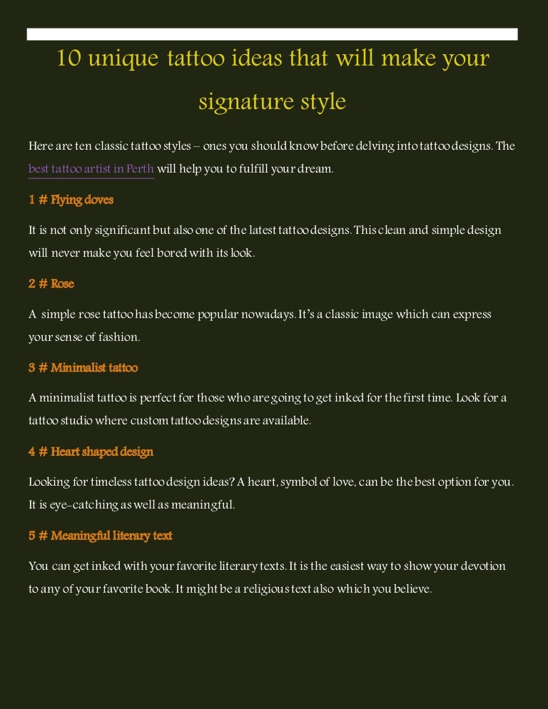 Signature Tattoo Ideas