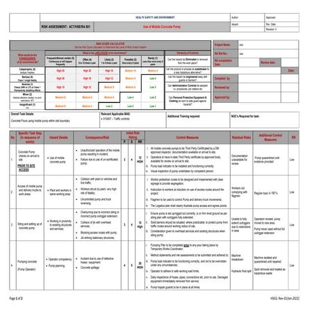 10 Use of Mobile Concrete Pump Risk Assessment Templates.docx