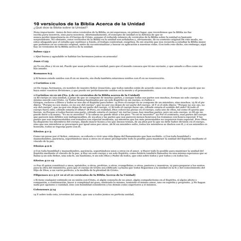 10 versículos de la biblia acerca de la unidad