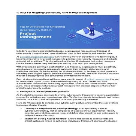 10 Ways For Mitigating Cybersecurity Risks In Project Management.docx