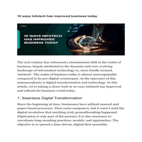 10 ways Infotech has improved business today.pdf