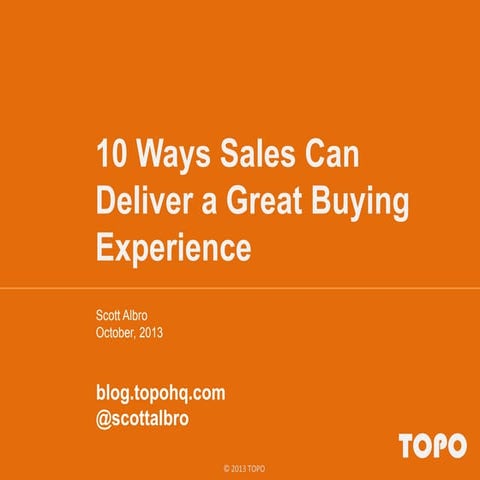 10 Ways Sales Can Deliver a Great Buying Experience