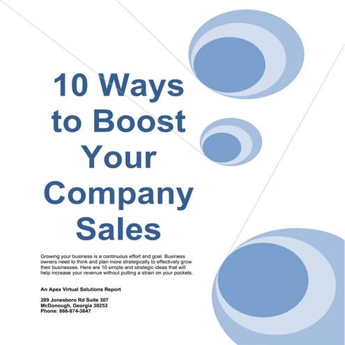 10 ways to boost your company sales