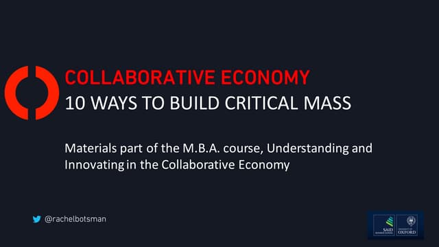10 ways to build critical mass