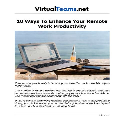 10 ways to enhance your remote work productivity