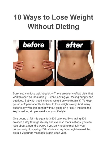 Can I Lose Weight Without Dieting? Discover Proven Methods