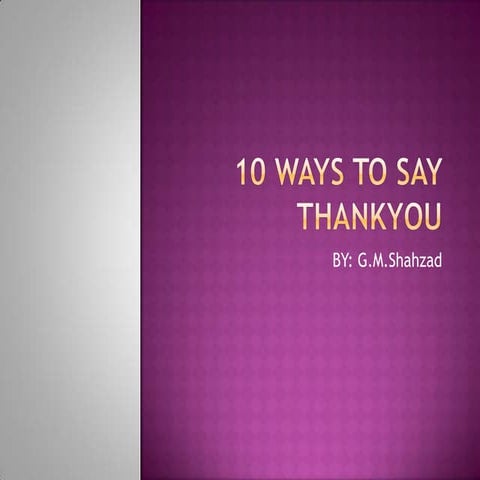 10 ways to say thankyou