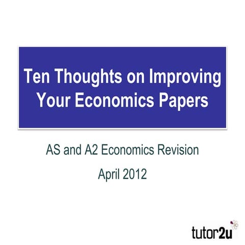 Improving your Economics Exam Score