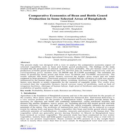 11.0004www.iiste.org call for paper. comparative economics of bean and bottle...