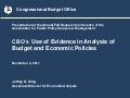 CBO's Use of Evidence in Analysis of Budget and Economic Policies