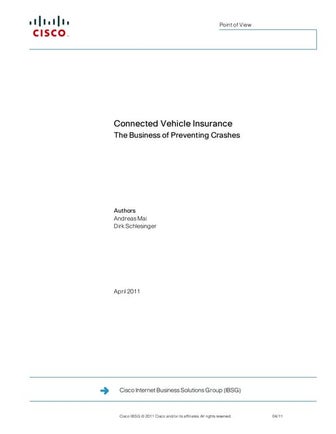 Connected Vehicles—Insurance: The Business of Preventing Crashes 