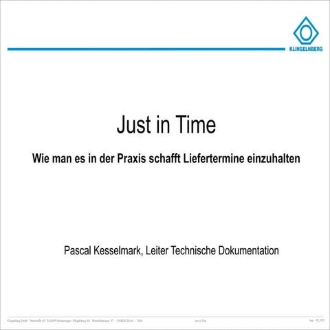 Just in time - Pascal Kesselmark