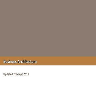 Business Architecture Defined
