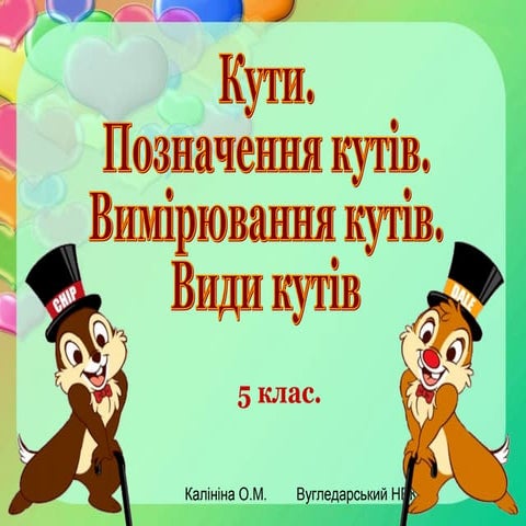 Кути. Їх види, позначення та вимірювання. 