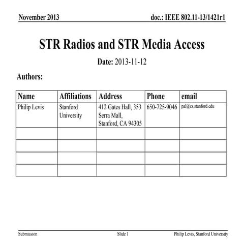 STR Radios and STR Media Access