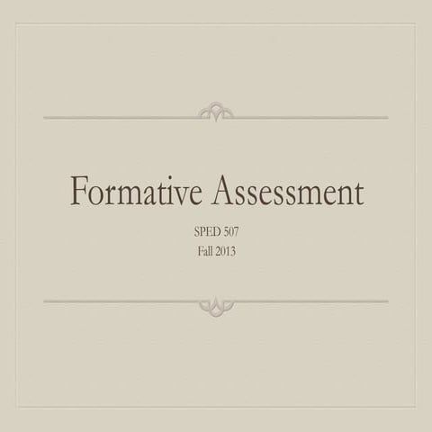 Formative Assessment