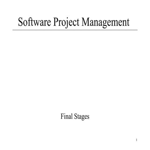 Software Project Management lecture 12