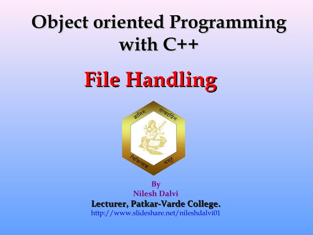 File handling | PPT