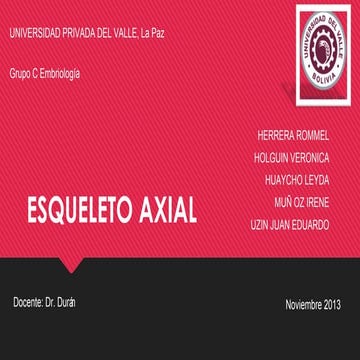 Embriologia Del Esqueleto Axial Ppt