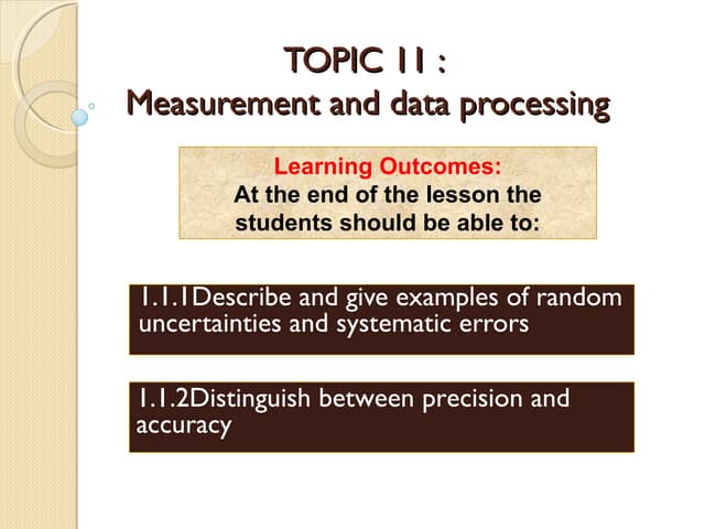 11.1 uncertainty in measurement