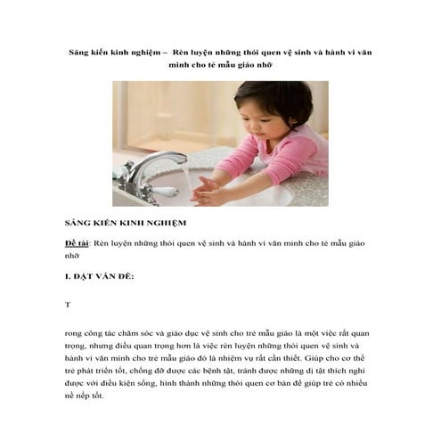 Sáng kiến kinh nghiệm xây dựng thực đơn chuẩn cho trẻ mầm non