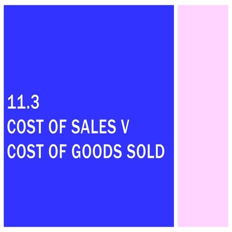 11.3 Cost of Sales vs Cost of Goods Sold