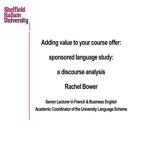 Adding value to your course offer: sponsored language study