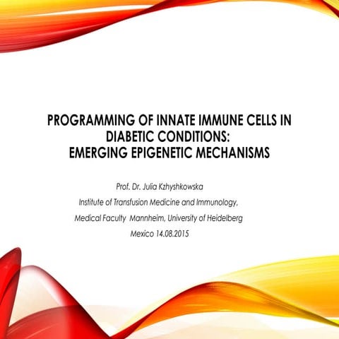Programming of innate immune cells in diabetic conditions: Emerging epigeneti...
