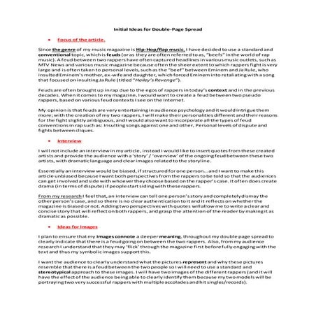Initial Ideas for Double-Page Spread | DOCX