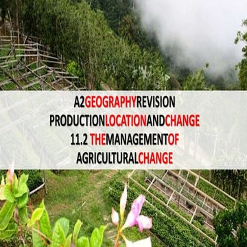 CAMBRIDGE GEOGRAPHY A2 REVISION - PRODUCTION, LOCATION AND CHANGE: 11.2 THE M...