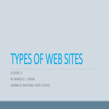 11. types of web sites