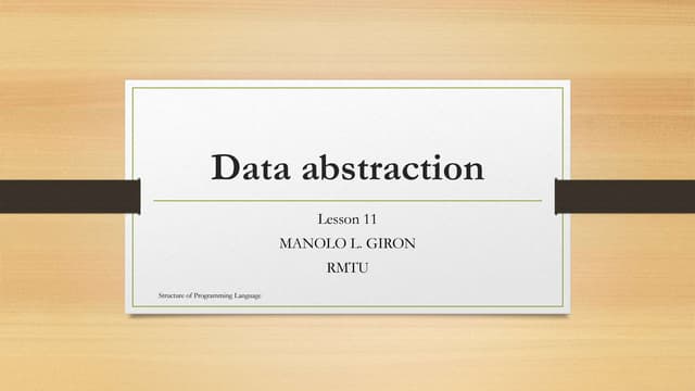 11. abstraction and capsulation