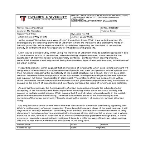 Theories of Urbanism 