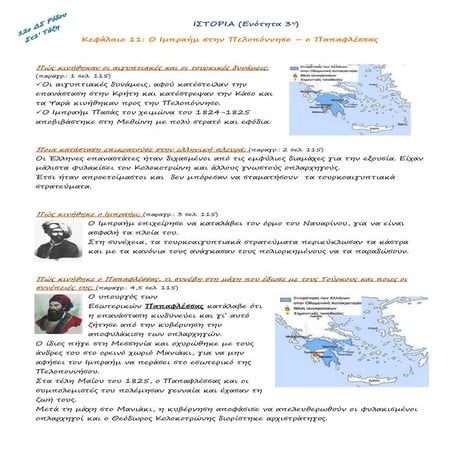 Ιστορία Στ' Τάξη Ο Ιμπραήμ στην Πελοπόννησο – Ο Παπαφλέσσας