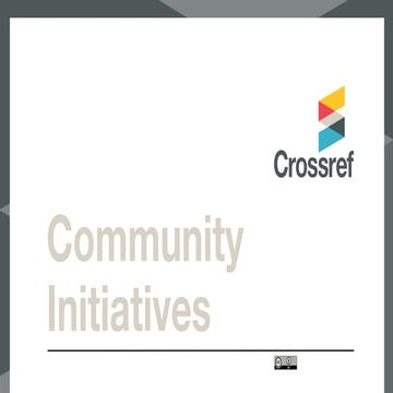 Community Initiatives - Crossref LIVE South Africa