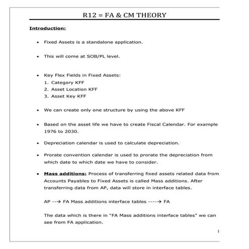 11. fa &amp; cm theory