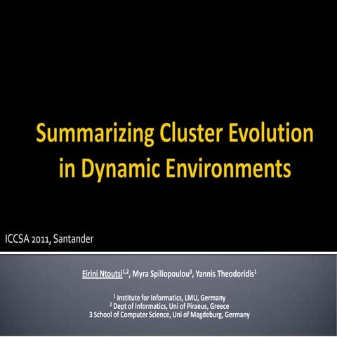 Summarizing Cluster Evolution in Dynamic Environments