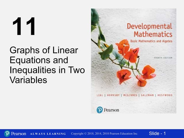 11.2 graphing linear equations in two variables