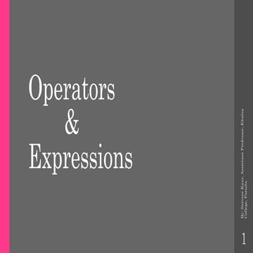 Operators and expressons | PPT