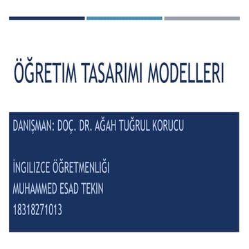 Öğretim Tasarımı Modelleri