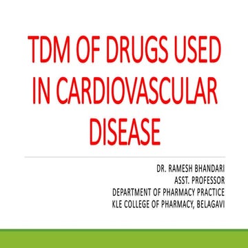 TDM of drugs used in cardiovascular diseases