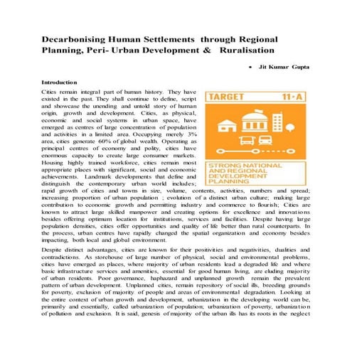  Decarbonising  Human Settlements through Regional Planning, Peri-urban Devel...