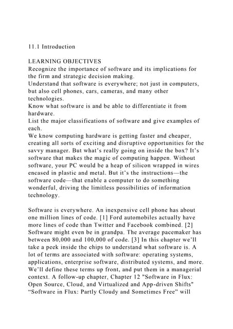 11.1 IntroductionLEARNING OBJECTIVESRecognize the importance.docx