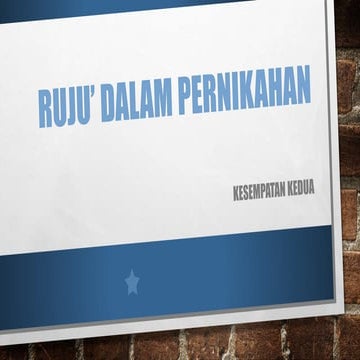 Rujuk dalam pernikahan perspektif syariat islam | PPTX