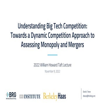Understanding Big Tech Competition: Towards a Dynamic Competition Approach to...