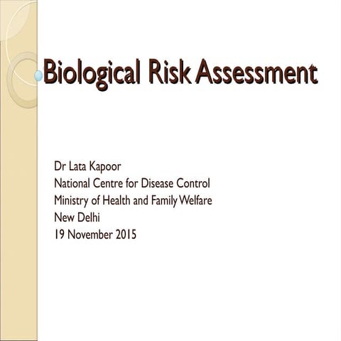 Biological Risk Assessment introductions | PPTX