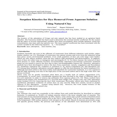 11.[30 39]sorption kinetics for dye removal from aqueous solution using natur...